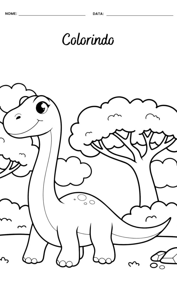Desenho para colorir dinossauro 4 600x1000