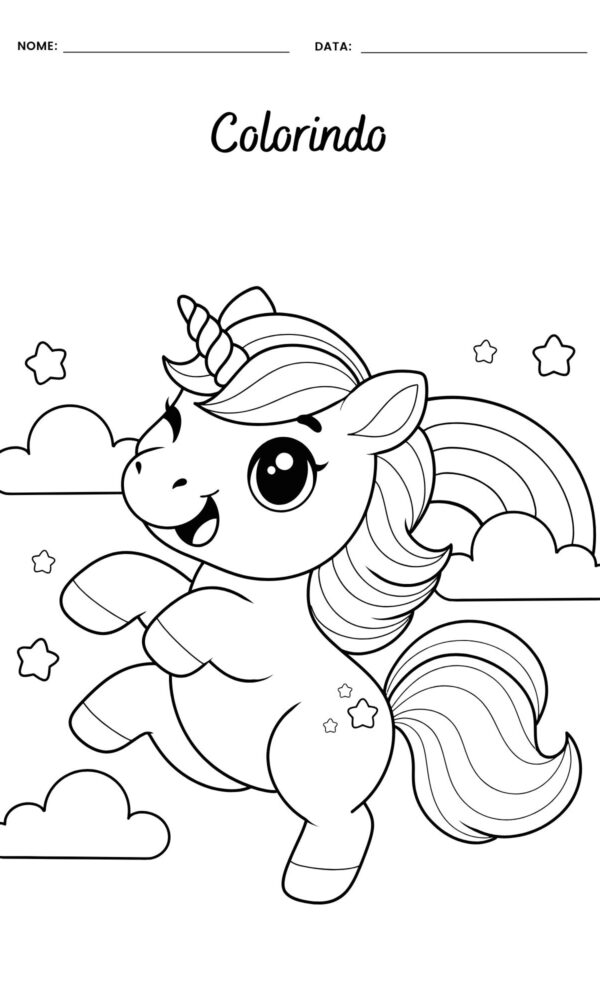 Desenho para colorir unicornio 3 600x1000