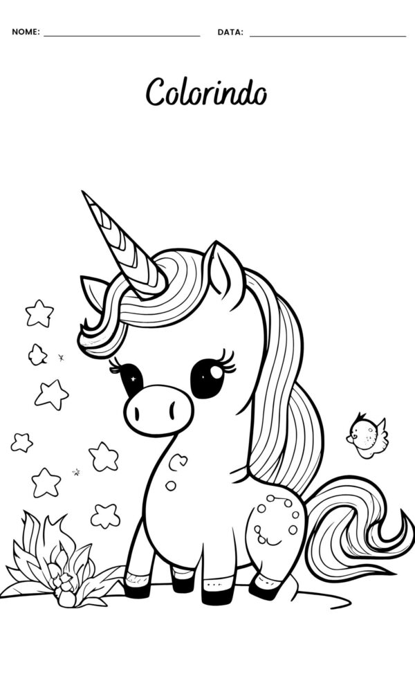 Desenhos para colorir unicornios 4 600x1000