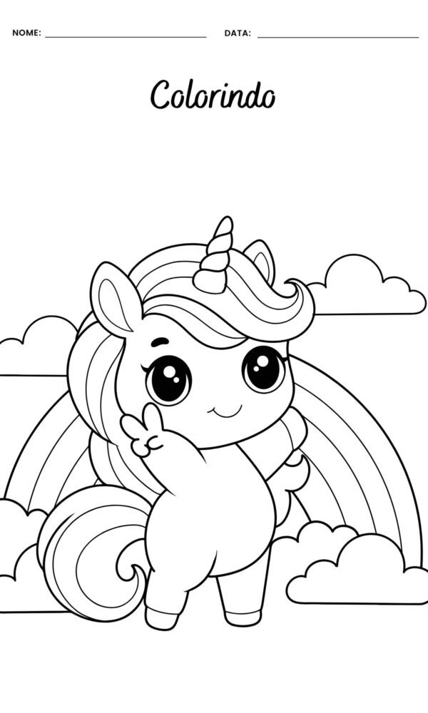 Desenhos para colorir unicornios 5 600x1000