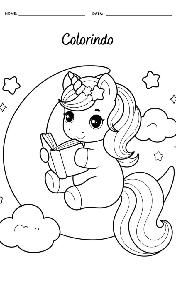 Desenhos para colorir unicornios 7 600x1000