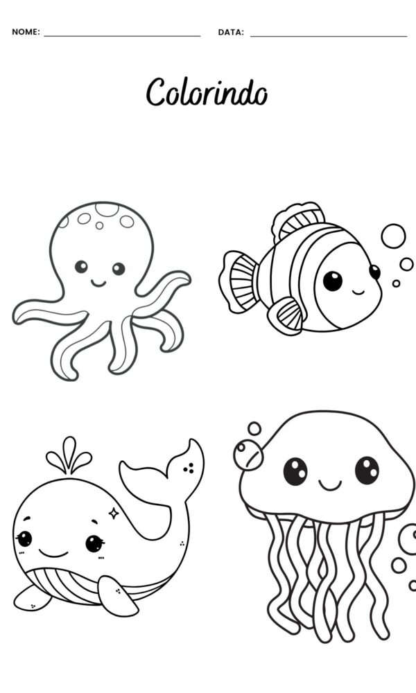 Desenho para colorir animais 3 600x1000