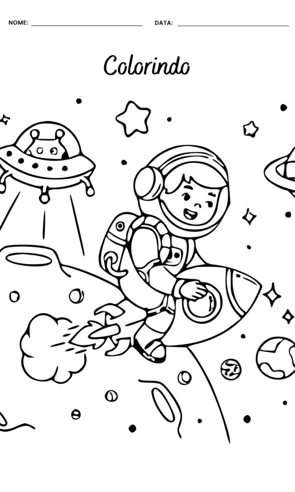Desenho para colorir astronauta 3 600x1000