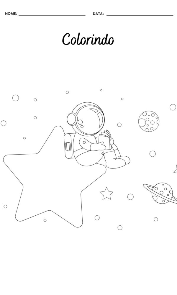 Desenho para colorir astronauta 4 600x1000