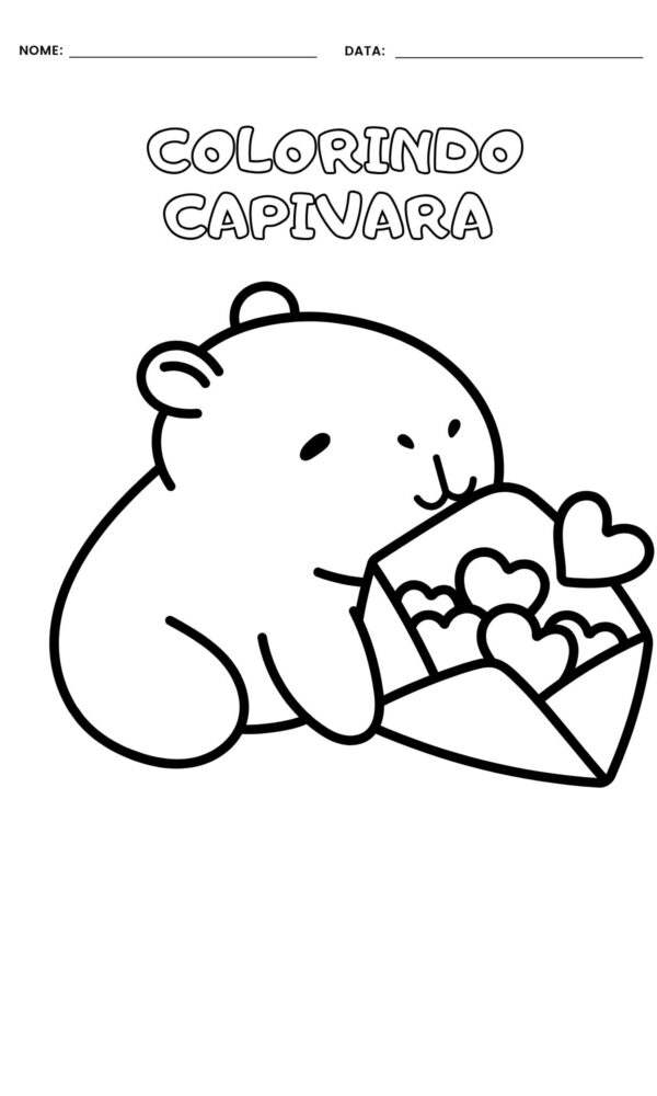 Desenho para colorir capivara 1 600x1000