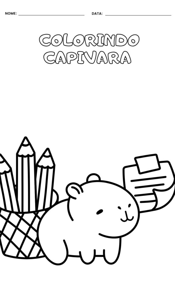 Desenho para colorir capivara 10 600x1000