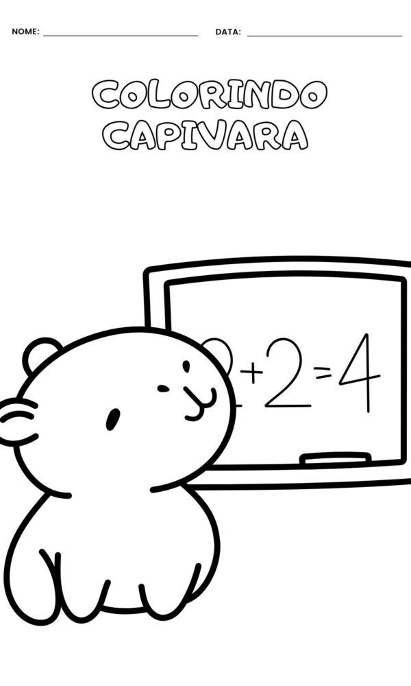 Desenho para colorir capivara 11 600x1000