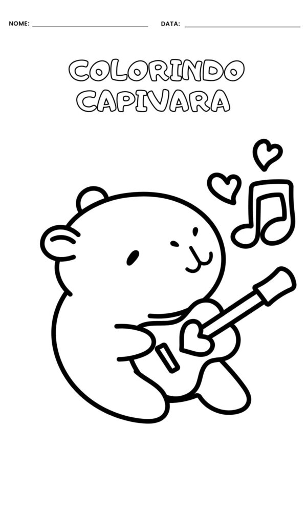 Desenho para colorir capivara 13 600x1000