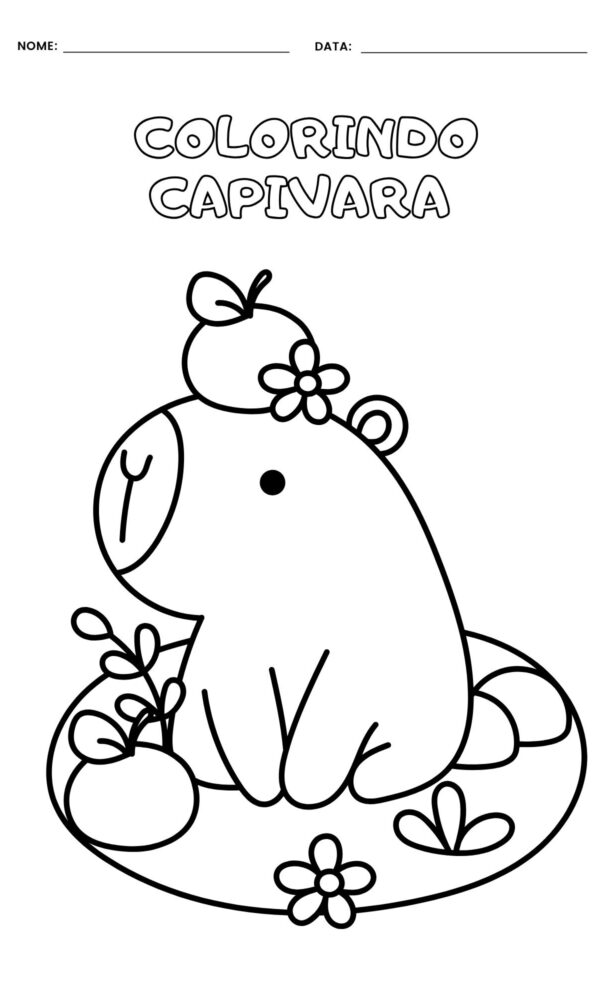 Desenho para colorir capivara 3 600x1000