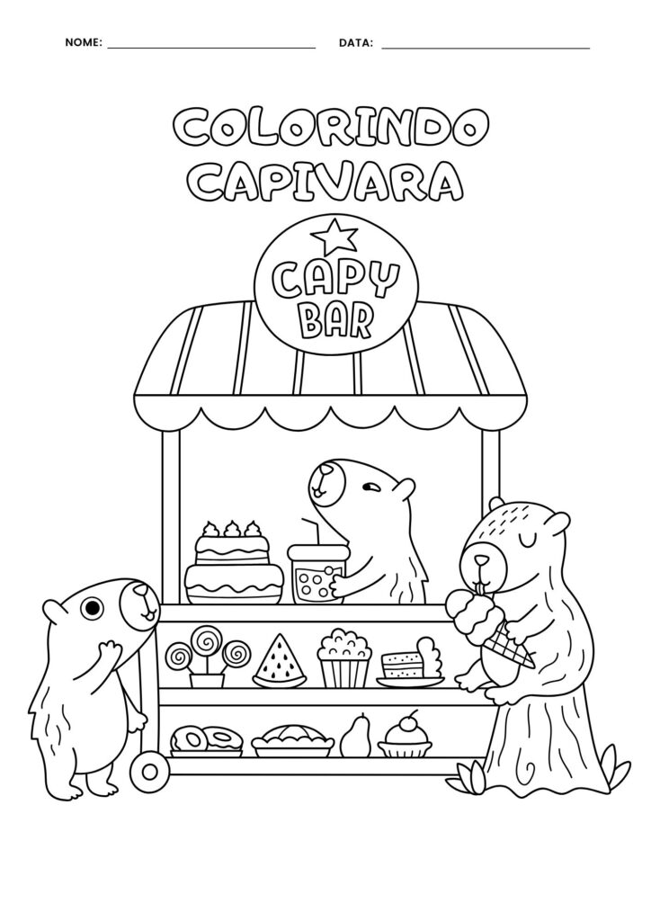 Desenho para colorir capivara 5 724x1024