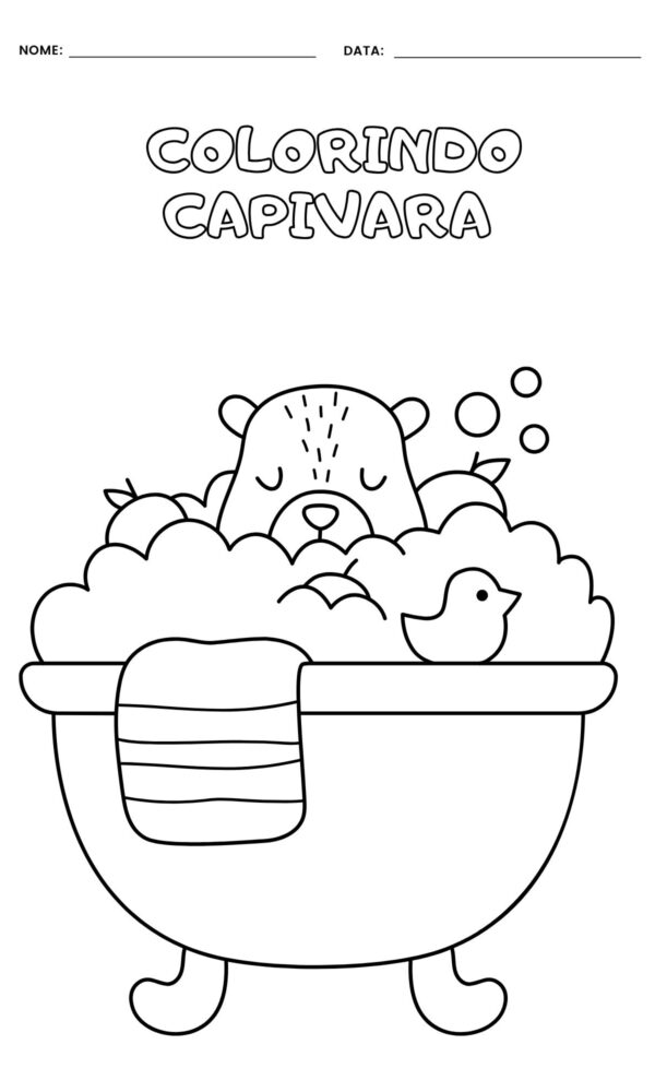 Desenho para colorir capivara 6 600x1000