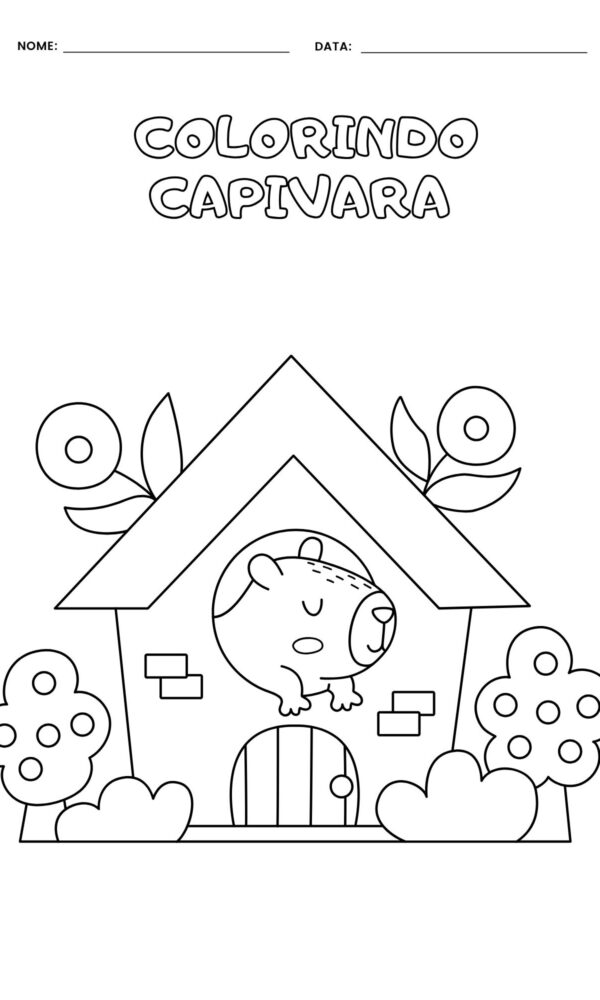 Desenho para colorir capivara 7 600x1000