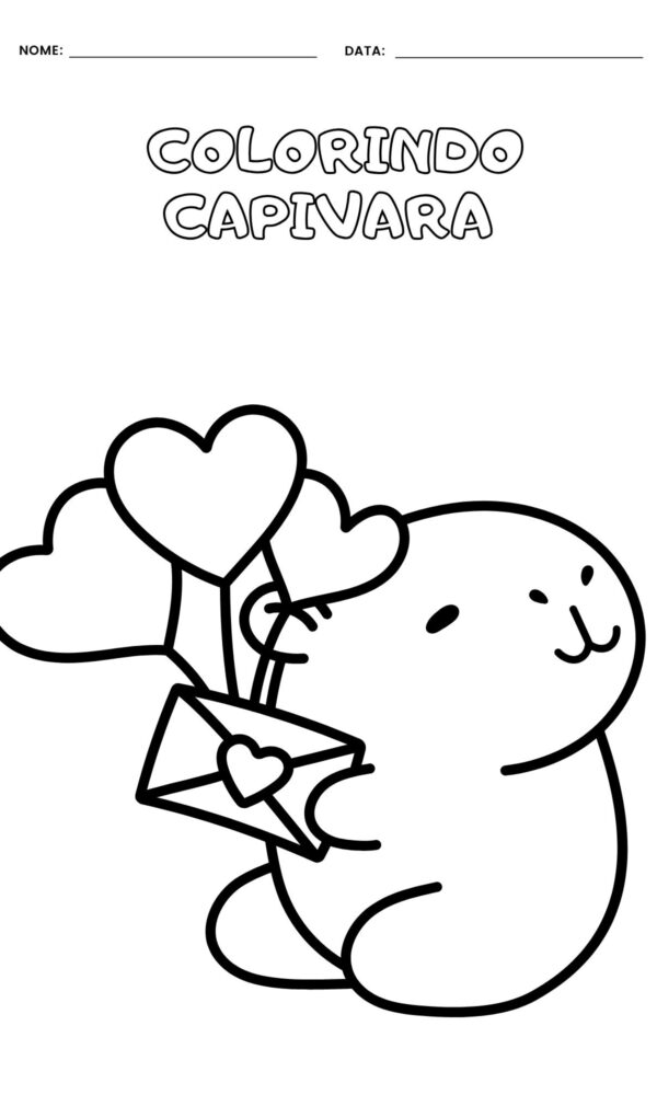 Desenho para colorir capivara 9 600x1000