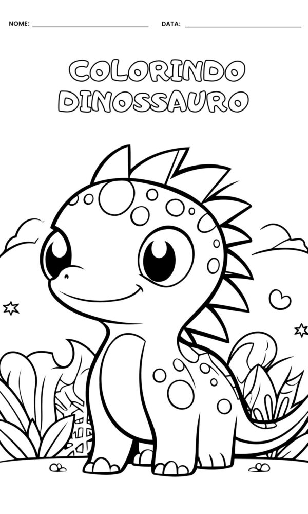 Desenho para colorir dinossauro 4 600x1000