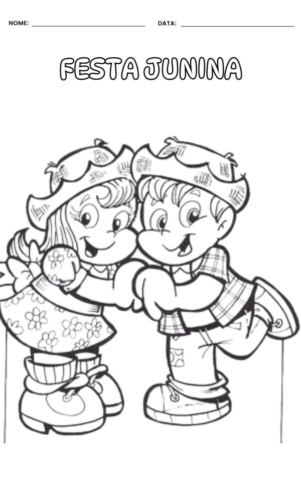 Desenho para colorir festa junina 4 600x1000
