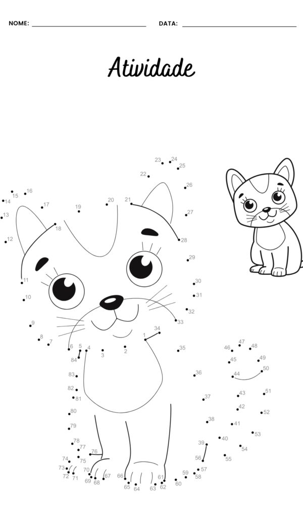 Atividade educativa ligar os pontos gato 600x1000