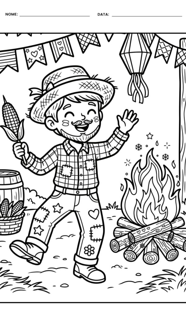 Desenho para colorir festa junina 9 600x1000